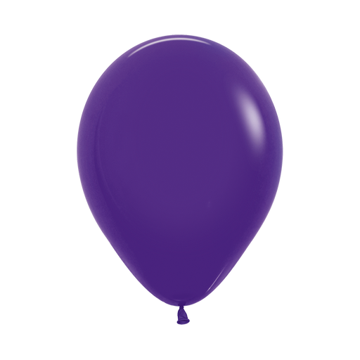 An inflated 11-inch Metallic Violet Latex Balloon.