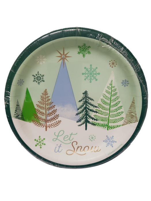 Christmas Winter Wonderland Paper Dessert Plates 7" | 8 ct