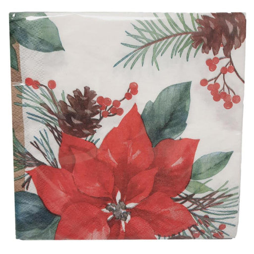 Christmas Poinsettia Perfection Paper Lunch Napkins | 16 ct