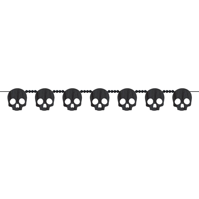 Halloween Skull Wood Garland