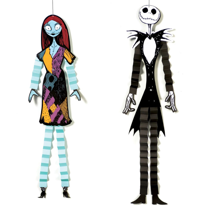 The Nightmare Before Christmas Jack Skellington & Sally Hanging Decoration Set 36" | 2 pc