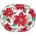 Christmas Poinsettia Perfection Paper Oval Plates 12" | 8 ct