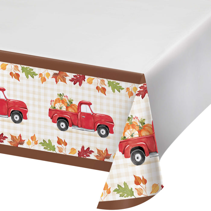 Thanksgiving Hello Harvest Paper Border Table Cover 96" x 54" | 1 ct