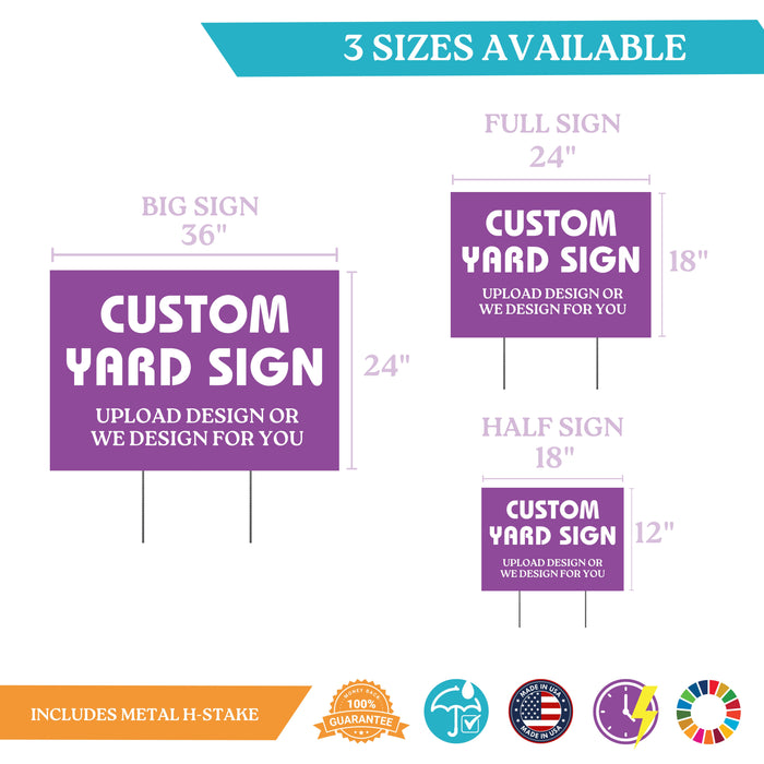 Custom Yard Sign With H Stake | 1 ct