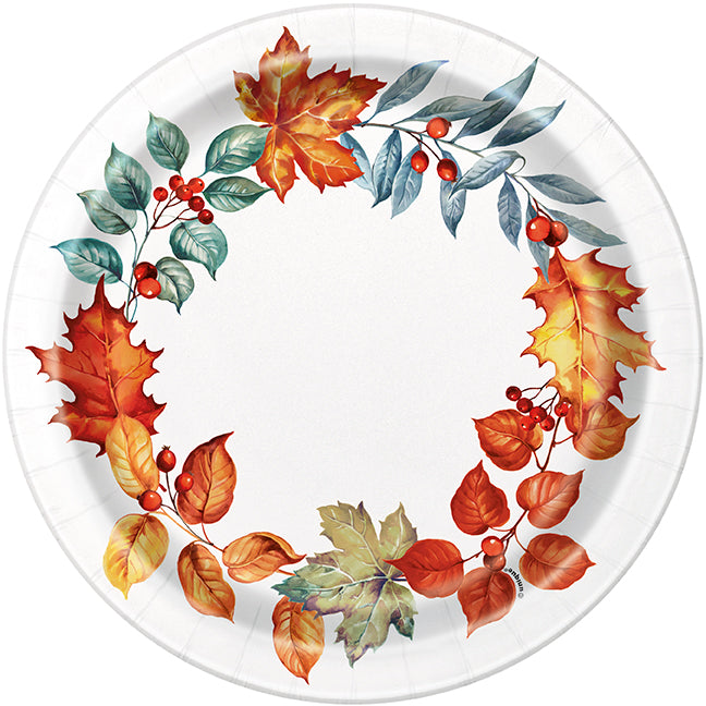 Thanksgiving Fall Flair Paper Plates 9" | 8 ct