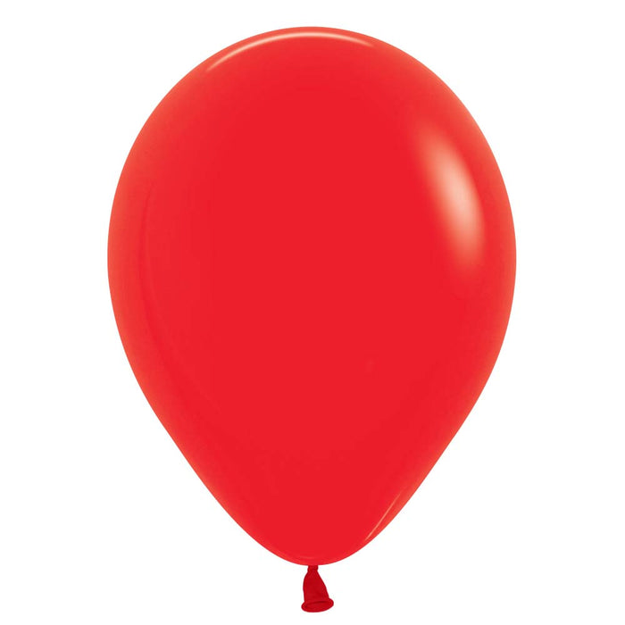 Inflated red latex balloon