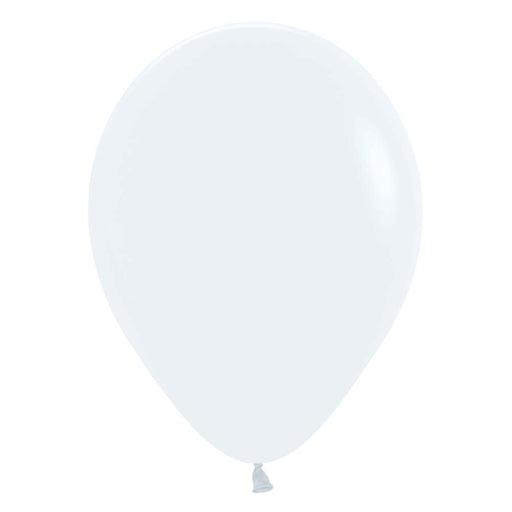 Inflated white latex balloon