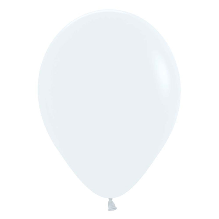 Inflated white latex balloon