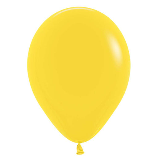 Inflated yellow latex balloon