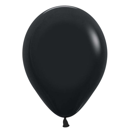 Inflated black latex balloon