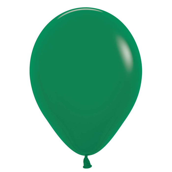 Inflated Forest Green latex balloon