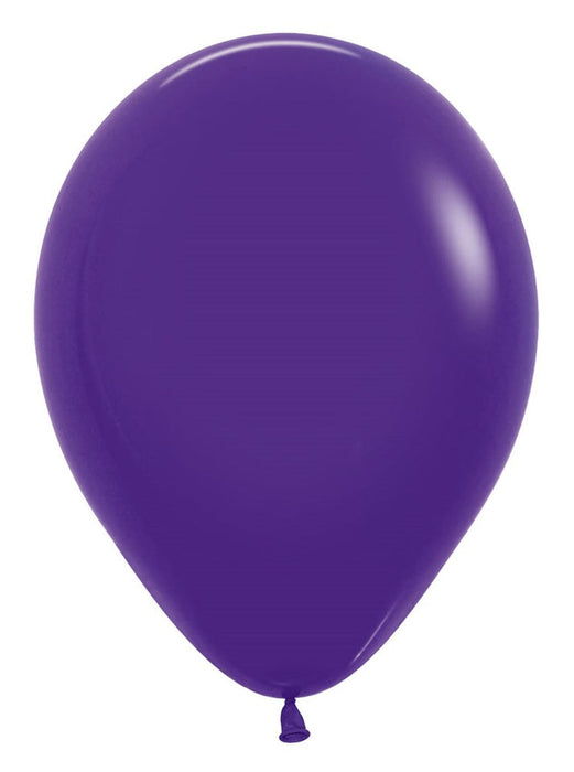 Inflated violet latex balloon