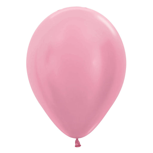 Inflated Pearl Pink color latex balloon