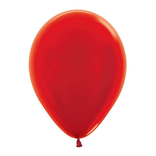 Inflated Metallic Red color latex balloon