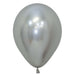 Inflated Reflex Silver color latex balloon