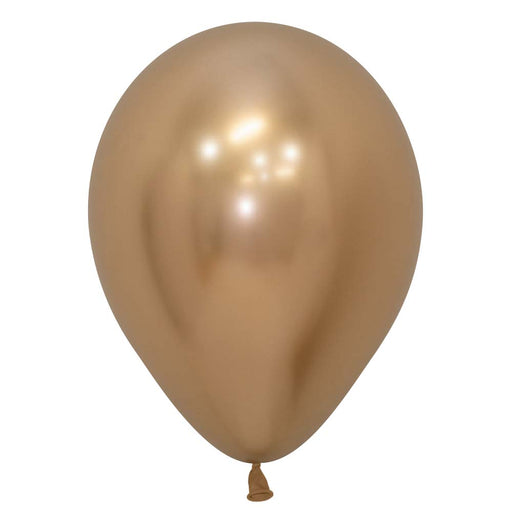 Inflated Reflex Gold color balloons