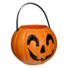 A 9 inch Trick or Treat Jack O Lantern With Handle.