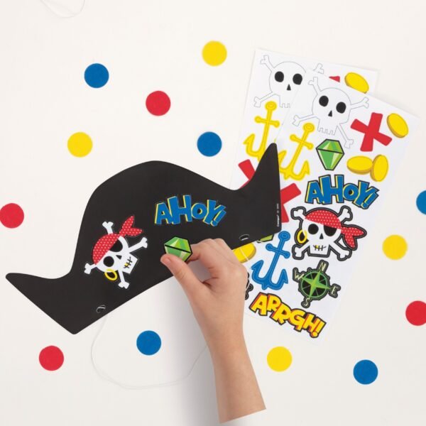 Ahoy Pirate Decorate Your Pirate Hat | 8 ct