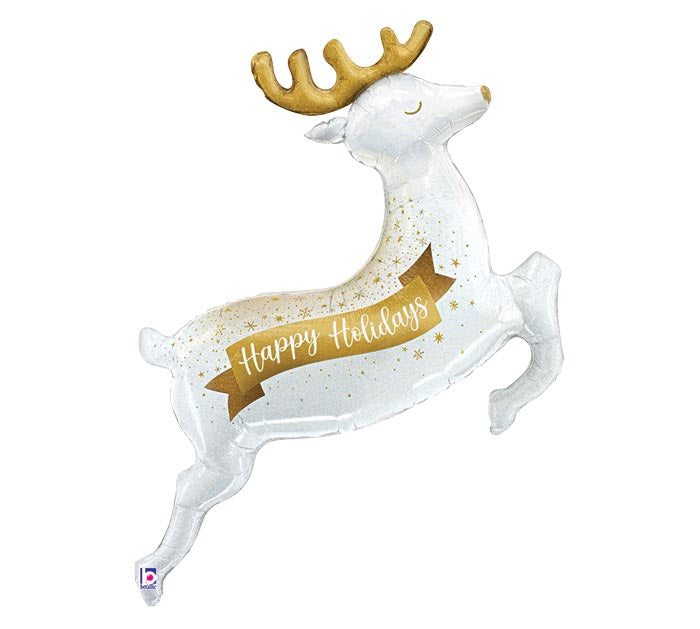 Christmas Glistening Holiday Reindeer Supershape Balloon 48" | 1 ct