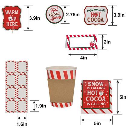 Christmas Cocoa Bar Party Accessory Kit | 1 kit