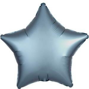 Steel Blue Satin Luxe Star Balloon 18" | 1ct