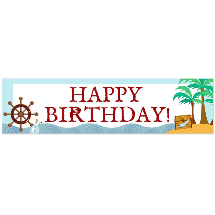 Happy Birthday Pirate To-Go Banner 50" x 13" | 1 ct