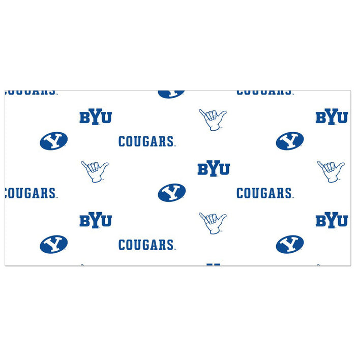 A swatch showing detail in the BYU Vinyl Table Runner.