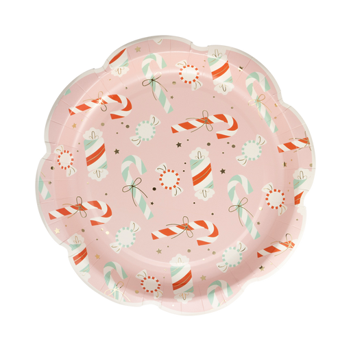 A 9-inch Christmas Candy Cane Lane Scatter Pattern Plate.