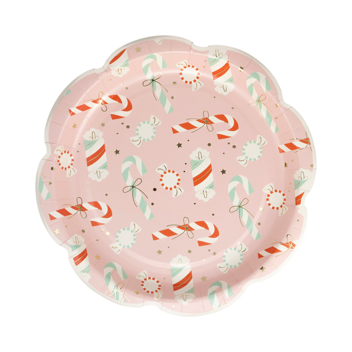 A 9-inch Christmas Candy Cane Lane Scatter Pattern Plate.