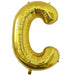 A 34-inch Gold Jumbo Metallic Balloon in the letter C.