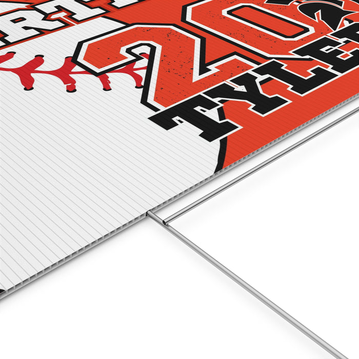 Custom Baseball Yard Sign With H Stake 18"x24" | 1 ct