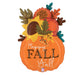 A 34 inch Fall Floral Pumpkin Vase SuperShape Mylar Balloon.