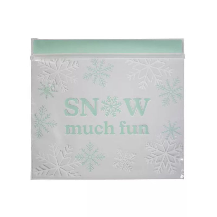 An individual Christmas Snow Much Fun Resealable Favor Bag