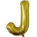 A 34-inch Gold Jumbo Metallic Balloon in the letter J.