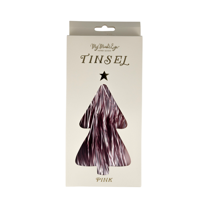 A package of Christmas Pink Tinsel.