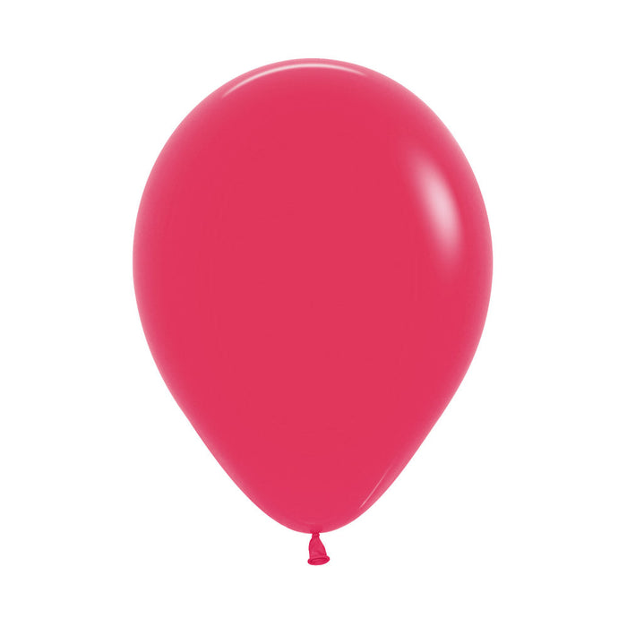 An inflated 11-inch Raspberry Pink Latex Balloon.