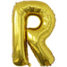 A 34-inch Gold Jumbo Metallic Balloon in the letter R.