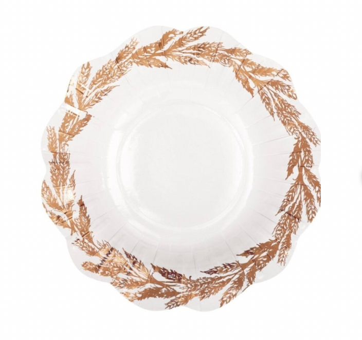 Thanksgiving Elegant Shaped Bowl 7" | 8 ct