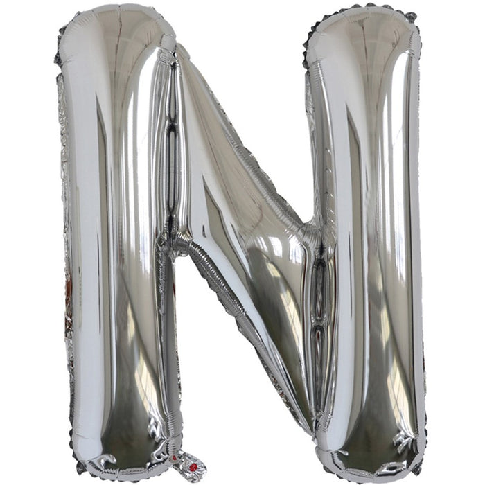 Silver Jumbo Letter Metallic Balloon 34" | 1 ct.