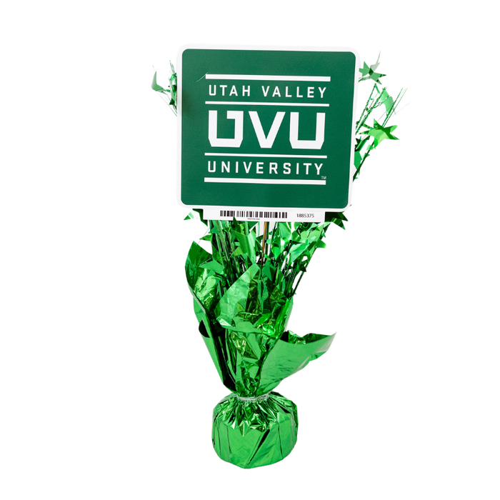 A 14 inch UVU Logo Centerpiece Spray.