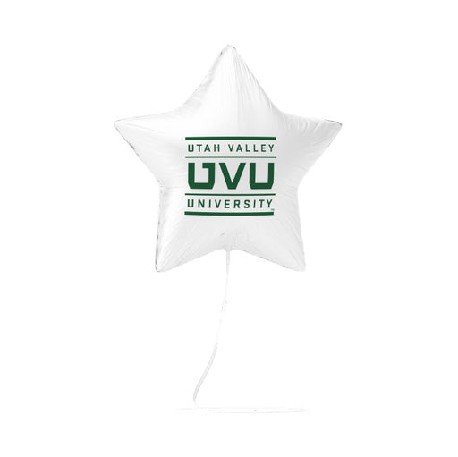 A 17 inch licensed UVU Square Logo Mylar Balloon.