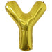 A 34-inch Gold Jumbo Metallic Balloon in the letter Y.