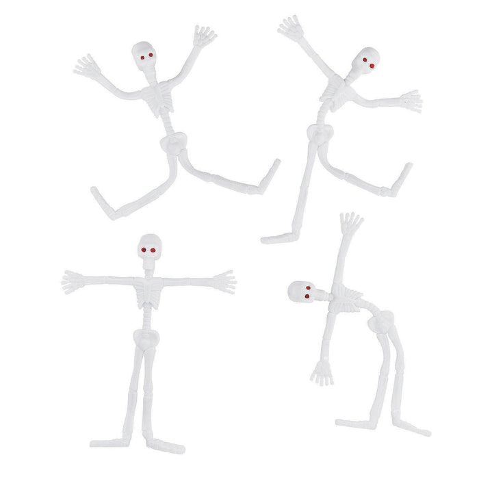 A group of 5.25 inche Halloween Bendable Skeletons in various poses.