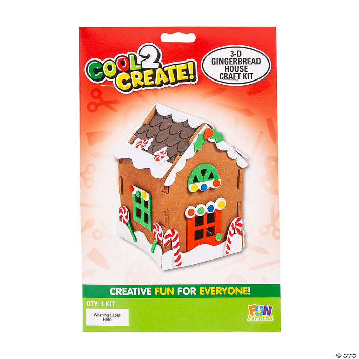 Cool2Create 3D Holiday Gingerbread House Craft Kit in packaging