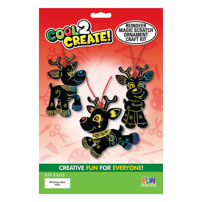 A package of  Cool2Create Magic Color Scratch Reindeer Ornaments