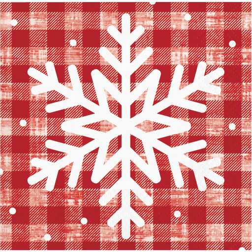 These beverage napkins feature a classic red and white plaid design complemented with a white snowflake. Perfect for celebrating the Christmas season, these napkins are sure to add festive cheer to the holiday table. 16 napkins included.