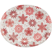 These Christmas Let It Snow Oval Plates offer an aesthetically pleasing combination of a white background and red snowflakes. Measuring 10" x 12", these 8 plates will be an eye-catching addition to your holiday spread!