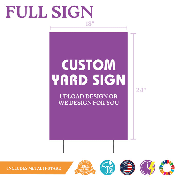 Custom Yard Sign With H Stake | 1 ct