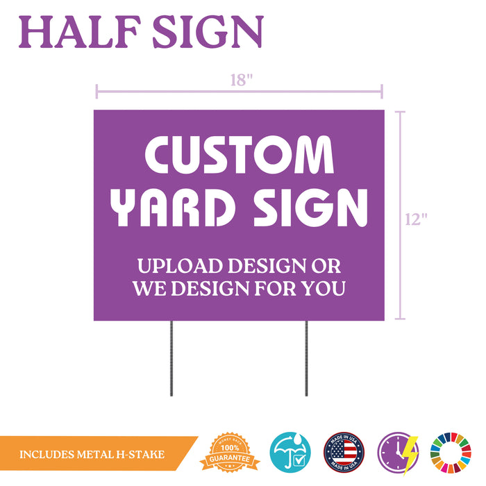 Custom Yard Sign With H Stake | 1 ct