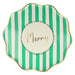 Striped Christmas Dinner Plate, green stripe "Merry" design